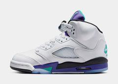 Air Jordan 5 Retro Grape Grade School Lifestyle Shoes (White/New Emerald/Grape Ice/Black)