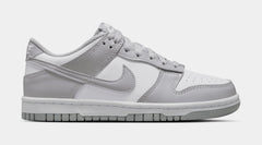 Dunk Low Grade School Basketball Shoes (White/Light Grey/White)