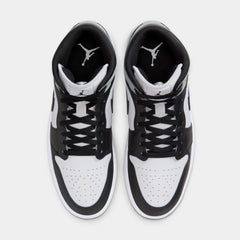 Air Jordan 1 Mid Mens Lifestyle Shoes (White/Light Smoke Grey/Black)
