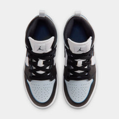 Air Jordan 1 Mid Preschool Lifestyle Shoes (Black/Aura/Squadron Blue/Black)