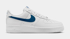 Air Force 1 '07 Mens Basketball Shoes (White/White/Court Blue)