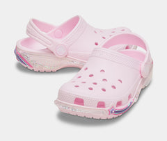 Classic Clog Star Sparkle Shaker Infant Toddler Sandals (Light Pink)