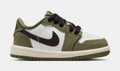 Air Jordan 1 Low OG Medium Olive And Summit White Infant Toddler Lifestyle Shoes (Medium Olive/Black/Summit White/Sail)
