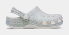 Classic Clog Iridescent Glitter Infant Toddler Sandals (White)