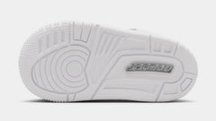 Air Jordan 3 Retro White and Silver Infant Toddler Lifestyle Shoes (White/Metallic Silver)