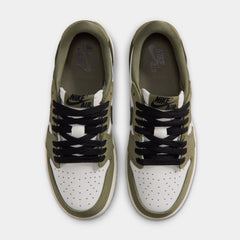 Air Jordan 1 Low OG Medium Olive And Summit White Grade School Lifestyle Shoes (Medium Olive/Black/Summit White/Sail)