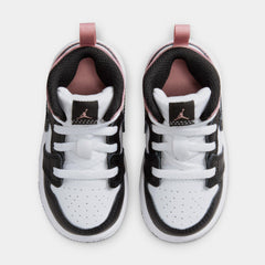 Air Jordan 1 Mid Infant Toddler Lifestyle Shoes (White/Black/Rust Pink)