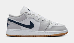 Air Jordan 1 Low Grade School Basketball Shoes (White/Midnight Navy/Neutral Grey)