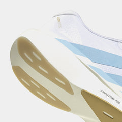 Adizero Evo SL Woven Mens Running Shoes (Cloud White/Clear Blue/Matte Gold)