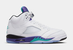 Air Jordan 5 Retro Grape Mens Lifestyle Shoes (White/New Emerald/Grape Ice/Black)