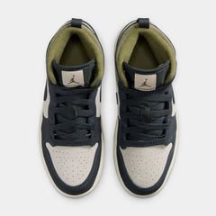 Air Jordan 1 Mid SE Preschool Lifestyle Shoes (Light Orewood Brown/Off Noir/Medium Olive)