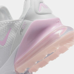 Air Max 270 Grade School Lifestyle Shoes (White/Anthracite/Hot Fuchsia)