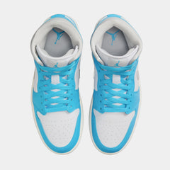 Air Jordan 1 Mid Dark Blue Womens Basketball Shoes (Dark Powder/Summit Grey/White)