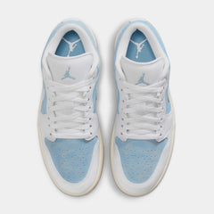 Air Jordan 1 Low SE Womens Lifestyle Shoes (Worn Blue/White/Gum Light Brown/Sail)