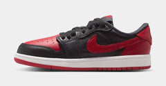 Air Jordan 1 Retro Low OG Banned Preschool Lifestyle Shoes (Black/Black/Varsity Red/Summit White) Free Shipping