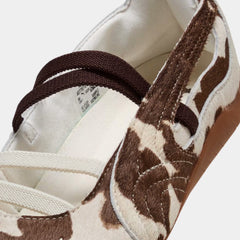 Speedcat Ballet Cow Print Womens Lifestyle Shoes (Chocolate Brown/Warm White)