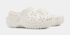Classic Clog Floral Cut Out Preschool/Grade School Sandals (White)
