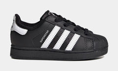 Superstar II Elastic Lace Infant Toddler Lifestyle Shoes (Core Black/Cloud White/Core Black)
