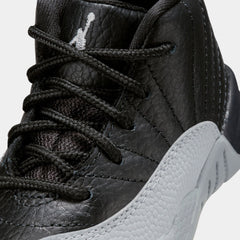 Air Jordan 12 Retro Black and Wolf Grey Infant Toddler Lifestyle Shoes (Black/Wolf Grey/White)