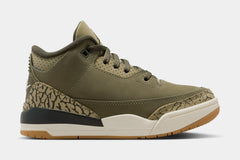 Air Jordan 3 Retro Medium Olive Preschool Lifestyle Shoes (Medium Olive/Sequoia/Neutral Olive/Sail/Total Crimson)