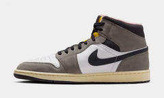 Air Jordan 1 Mid SE Cave Stone Mens Lifestyle Shoes (White/Cave Stone/Dark Sulfur/Oil Grey)