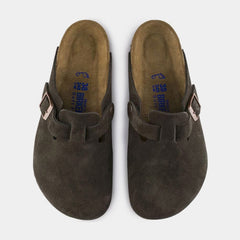 Boston Suede Leather Clog Mens Sandals (Brown/Tan)