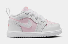 Air Jordan 1 Low Alt Infant Toddler Basketball Shoes (Pink Foam/White/Fire Red)