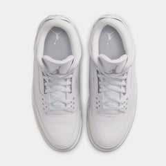 Air Jordan 3 Retro White And Silver Mens Lifestyle Shoes (White/Metallic Silver) Free Shipping