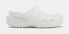 Classic Clog Floral Cut Out Womens Sandals (White)