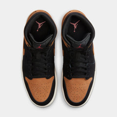 Air Jordan 1 Mid SE Mens Lifestyle Shoes (Black/Varsity Red/Sail/Flax)