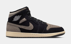 Air Jordan 1 Mid SE Mens Lifestyle Shoes (Black/Light Wild Mango/Olive Grey)