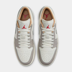 Air Jordan 1 Low Mens Lifestyle Shoes (Sail/Fire Red/College Grey/Hemp)