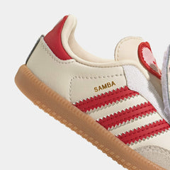 Samba OG Valentines Day Comfort Closure Elastic Laces Infant Toddler Lifestyle Shoes (Cream White/Better Scarlet/Gum)