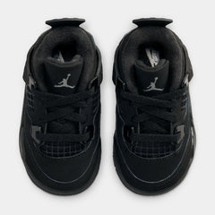 Air Jordan 4 Retro Black Cat Infant Toddler Lifestyle Shoes (Black/Black/Light Graphite)