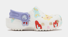 Classic Clog Butterfly Infant Toddler Sandals (White/Purple)