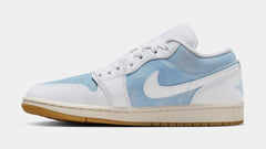 Air Jordan 1 Low SE Womens Lifestyle Shoes (Worn Blue/White/Gum Light Brown/Sail)