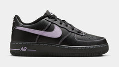 Air Force 1 LV8 Grade School Basketball Shoes (Black/Hydrangeas)