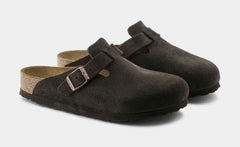 Boston Suede Leather Clog Mens Sandals (Brown/Tan)