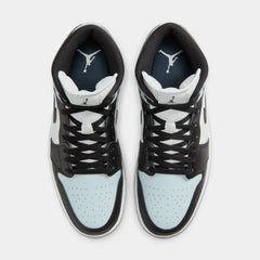 Air Jordan 1 Mid Mens Lifestyle Shoes (Black/Squadron Blue/Aura/White)