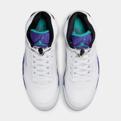 Air Jordan 5 Retro Grape Mens Lifestyle Shoes (White/New Emerald/Grape Ice/Black)