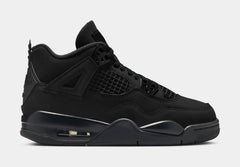 Air Jordan 4 Retro Black Cat Grade School Lifestyle Shoes (Black/Black/Light Graphite) Free Shipping