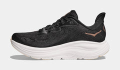 Clifton 10 Womens Running Shoes (Black/Rose Gold)