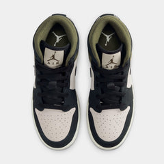 Air Jordan 1 Mid SE Grade School Lifestyle Shoes (Light Orewood Brown/Medium Olive/Sail/Off Noir)