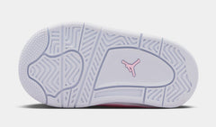 Air Jordan 4 Retro Medium Soft Pink Infant Toddler Lifestyle Shoes (White/Medium Soft Pink/Half Blue/Vapor)