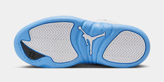 Air Jordan 12 Retro White and University Blue Preschool Lifestyle Shoes (White/University Blue/Metallic Silver) Free Shipping