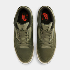 Air Jordan 3 Retro Medium Olive Mens Lifestyle Shoes (Medium Olive/Sequoia/Neutral Olive/Sail/Total Crimson)