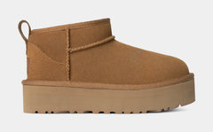 Classic Ultra Mini Platform Grade School Boots (Chestnut)
