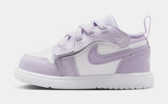 Air Jordan 1 Low Infant Toddler Lifestyle Shoes (Light Grape/Violet Mist/White)
