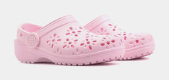 Classic Floral Cut Out Preschool/Grade School Sandals (Pink/Pink)