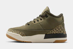 Air Jordan 3 Retro Medium Olive Preschool Lifestyle Shoes (Medium Olive/Sequoia/Neutral Olive/Sail/Total Crimson)